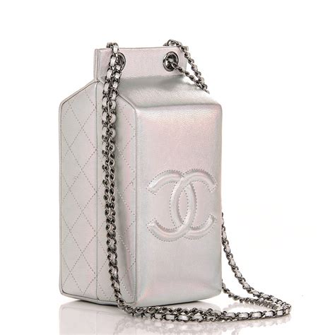 chanel milk crate bag|CHANEL Metallic Goatskin Lait de Coco Milk Carton Bag.